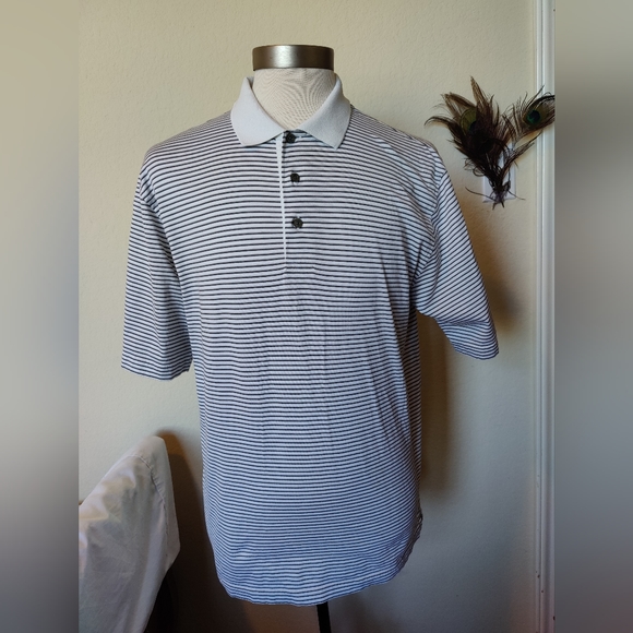 Men's Jos. A. Bank Leadbetter Striped Golf Shirt (Med) π©Άβ³ππ€π©Ά - Picture 1 of 16